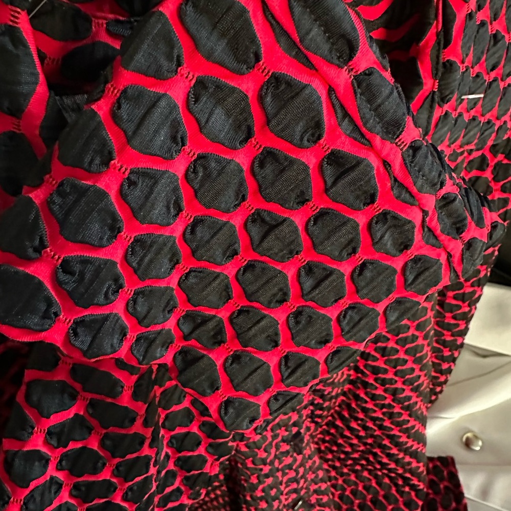 Source Unknown Red And Black Patterned Blazer - image 7